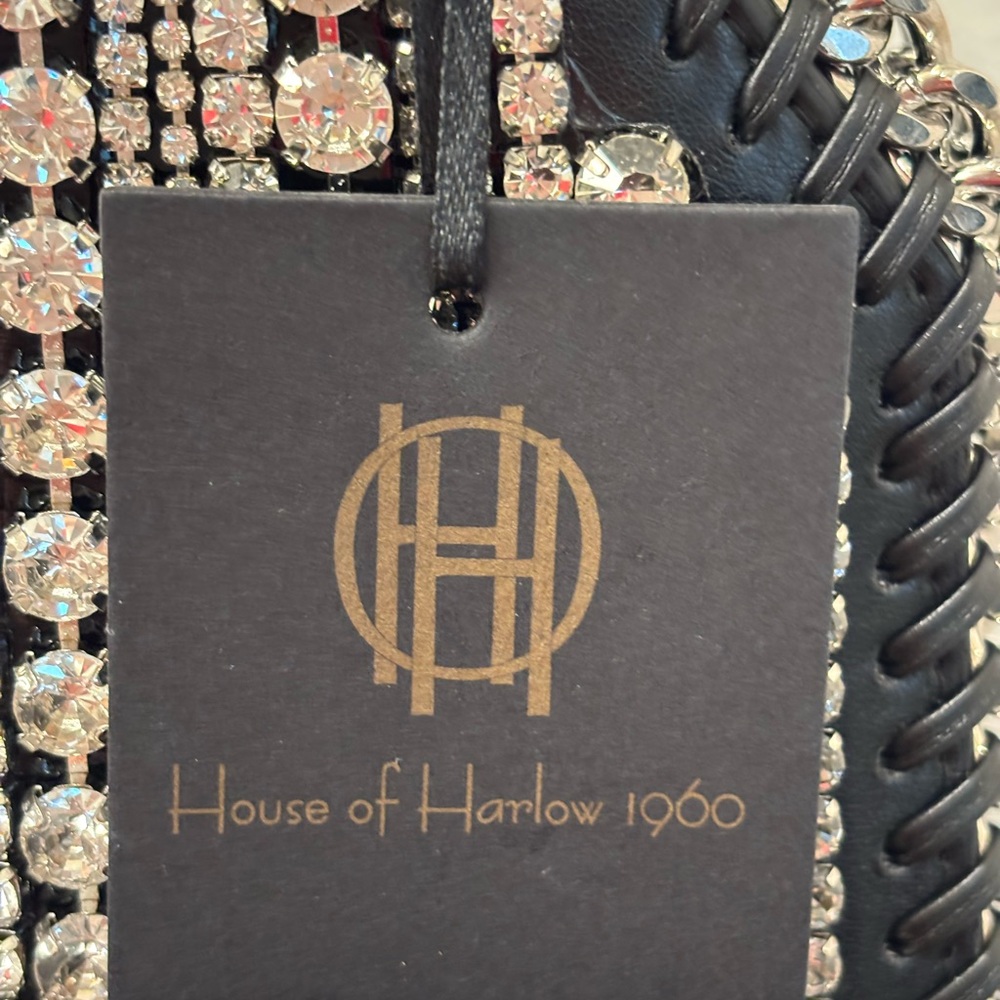 NWT House of Harlow 1960 stunning Chain & rhinestone waterfall bag - Picture 11 of 12